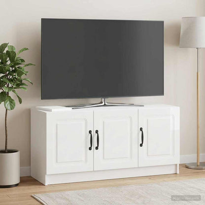 Mobile TV Bianco Lucido 99 x 34,5 x 47 cm Legno ingegnerizzato