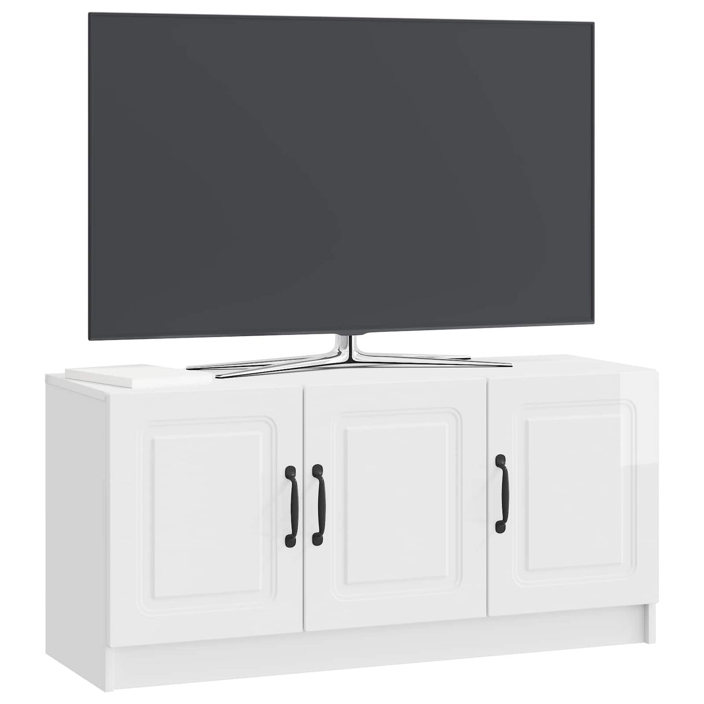 Mobile TV Bianco Lucido 99 x 34,5 x 47 cm Legno ingegnerizzato
