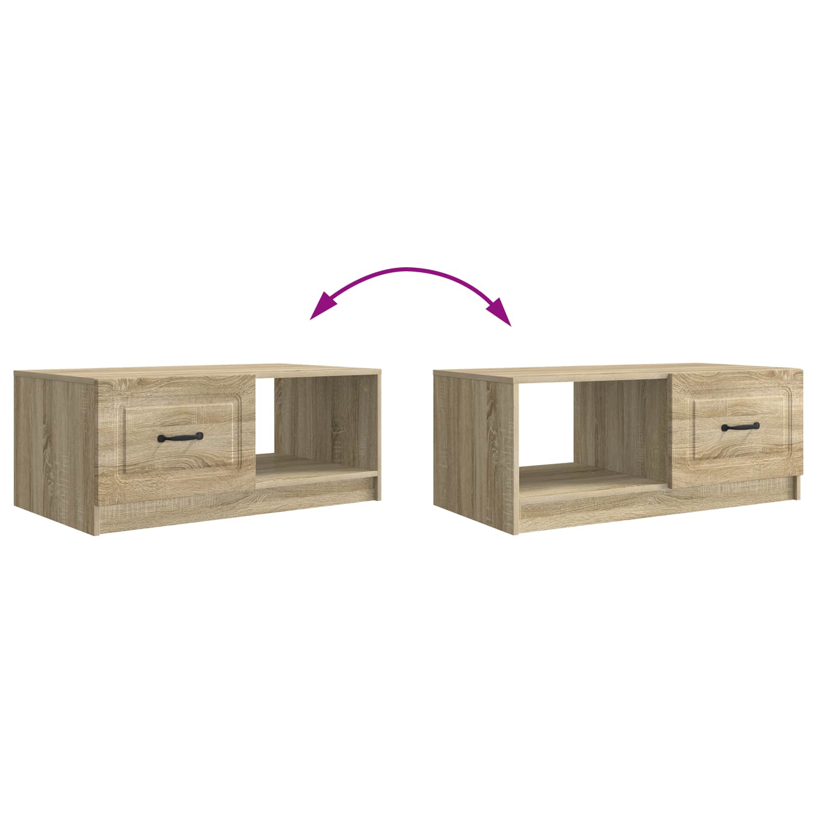 Tavolino da salotto Rovere Sonoma 90 x 50 x 37 cm | homemem39