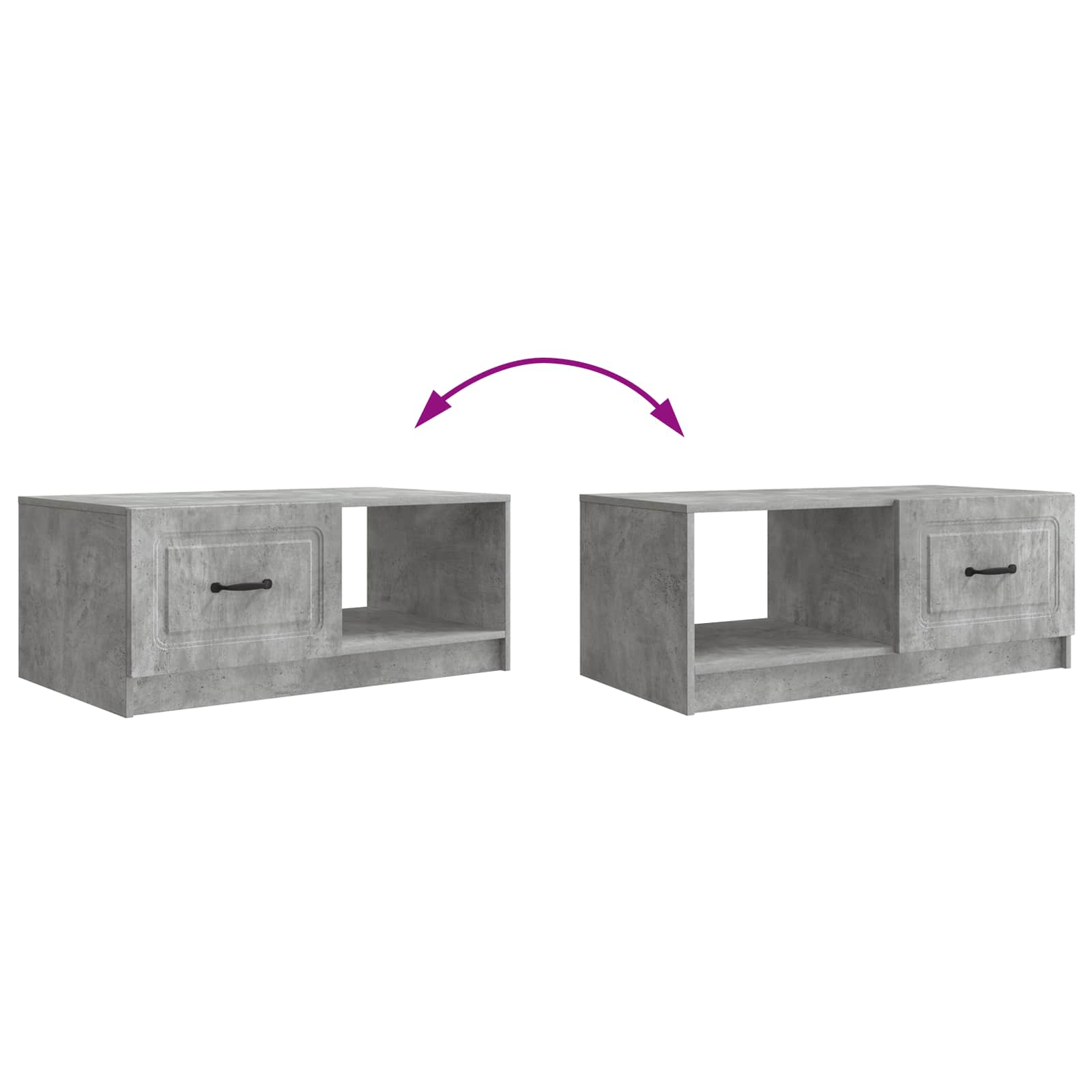 Tavolino da salotto Grigio Cemento 90 x 50 x 37 cm | homemem39