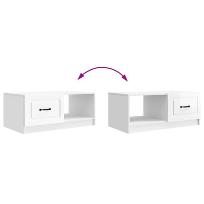 Tavolino da salotto Bianco Lucido 90 x 50 x 37 cm | homemem39