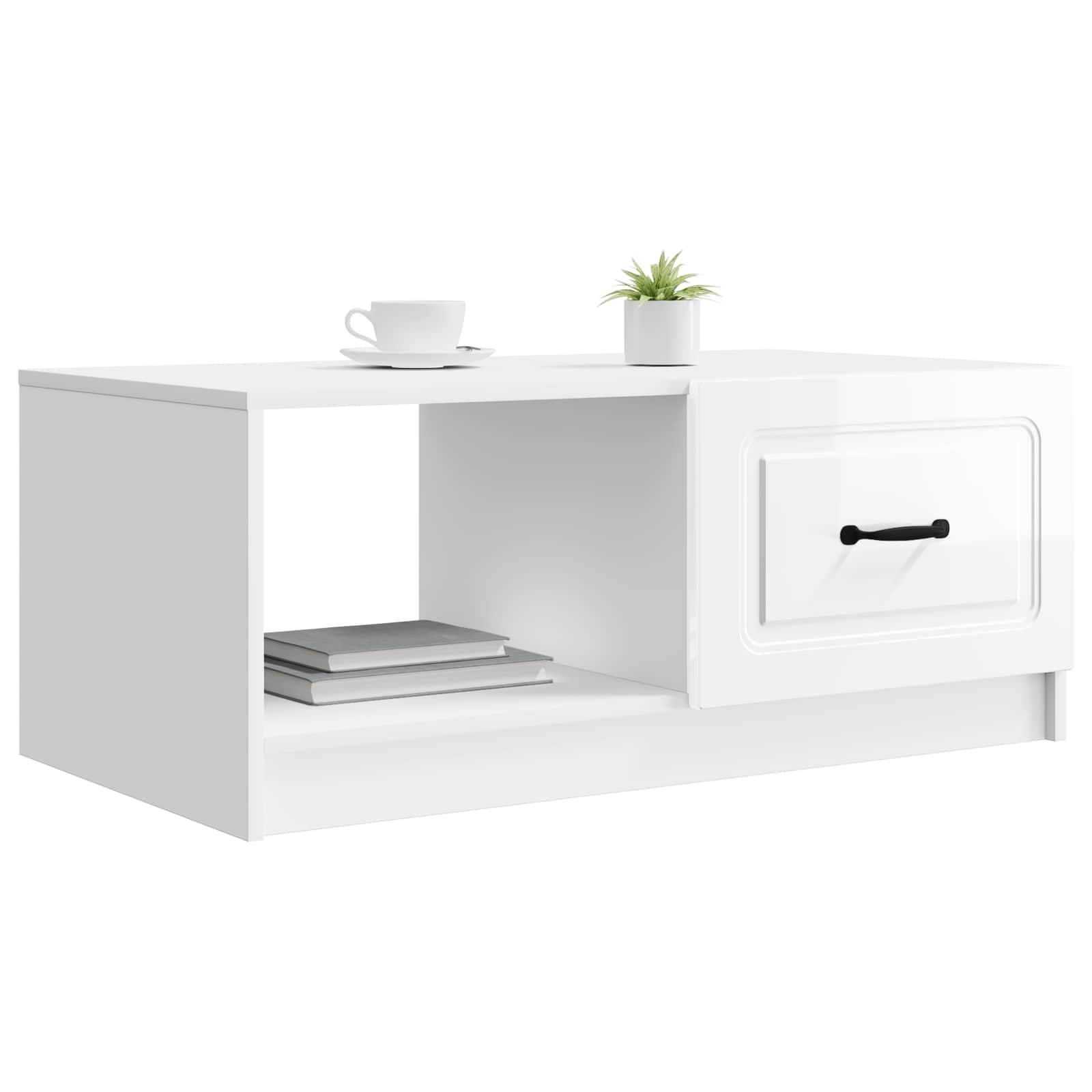 Tavolino da salotto Bianco Lucido 90 x 50 x 37 cm | homemem39