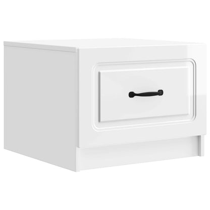 Tavolino da salotto con cassetto Bianco Lucido 49 x 50 x 37 cm | homemem39