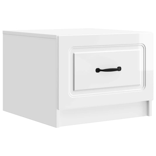 Tavolino da salotto con cassetto Bianco Lucido 49 x 50 x 37 cm