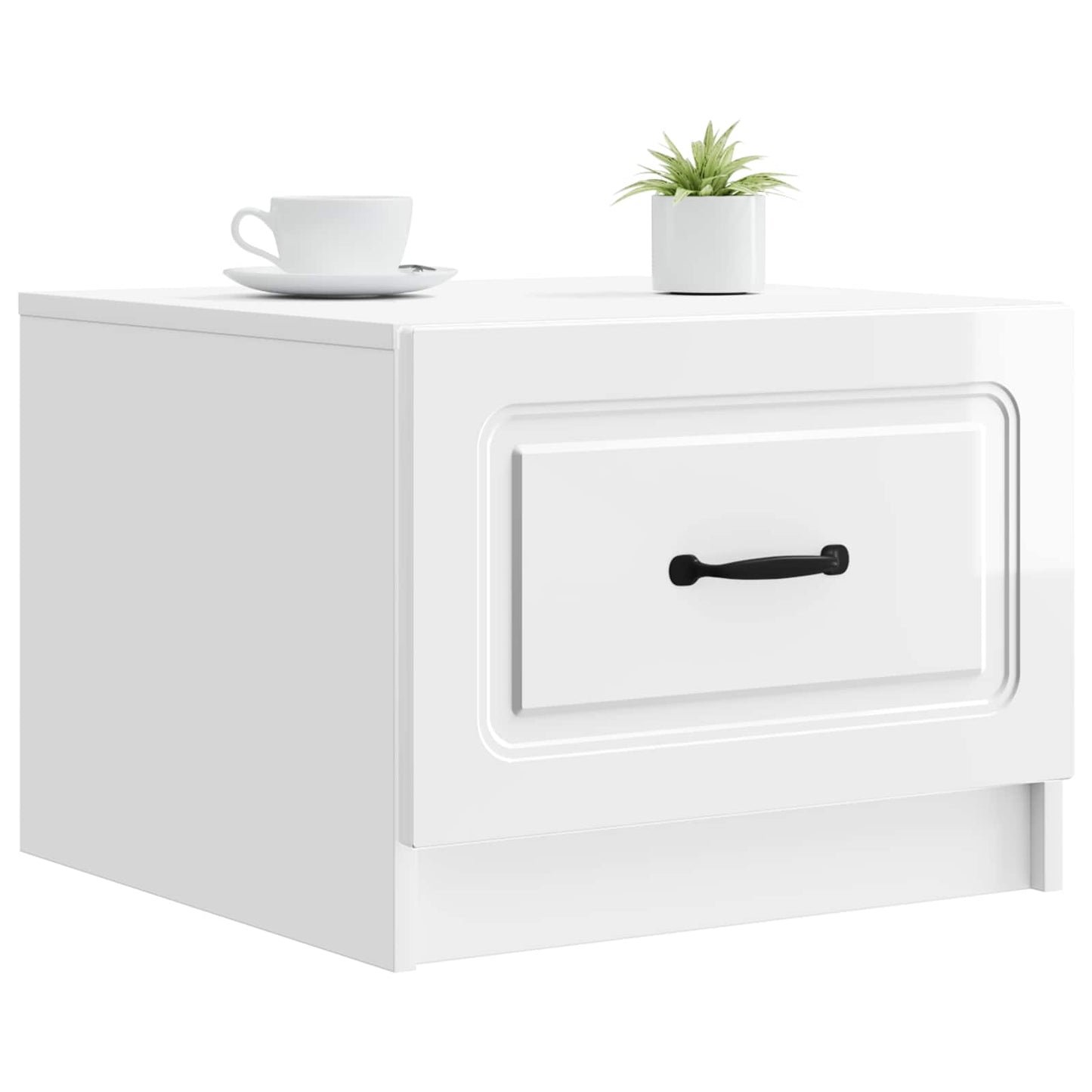 Tavolino da salotto con cassetto Bianco Lucido 49 x 50 x 37 cm | homemem39