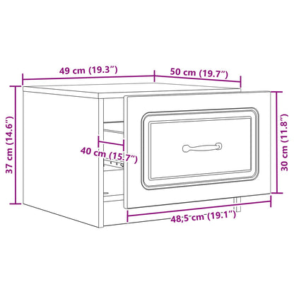Tavolino da salotto con cassetto Grigio Sonoma 49 x 50 x 37 cm | homemem39