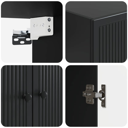 Mobiletto a muro Nero 66 x 34,5 x 90 cm Legno ingegnerizzato | homemem39