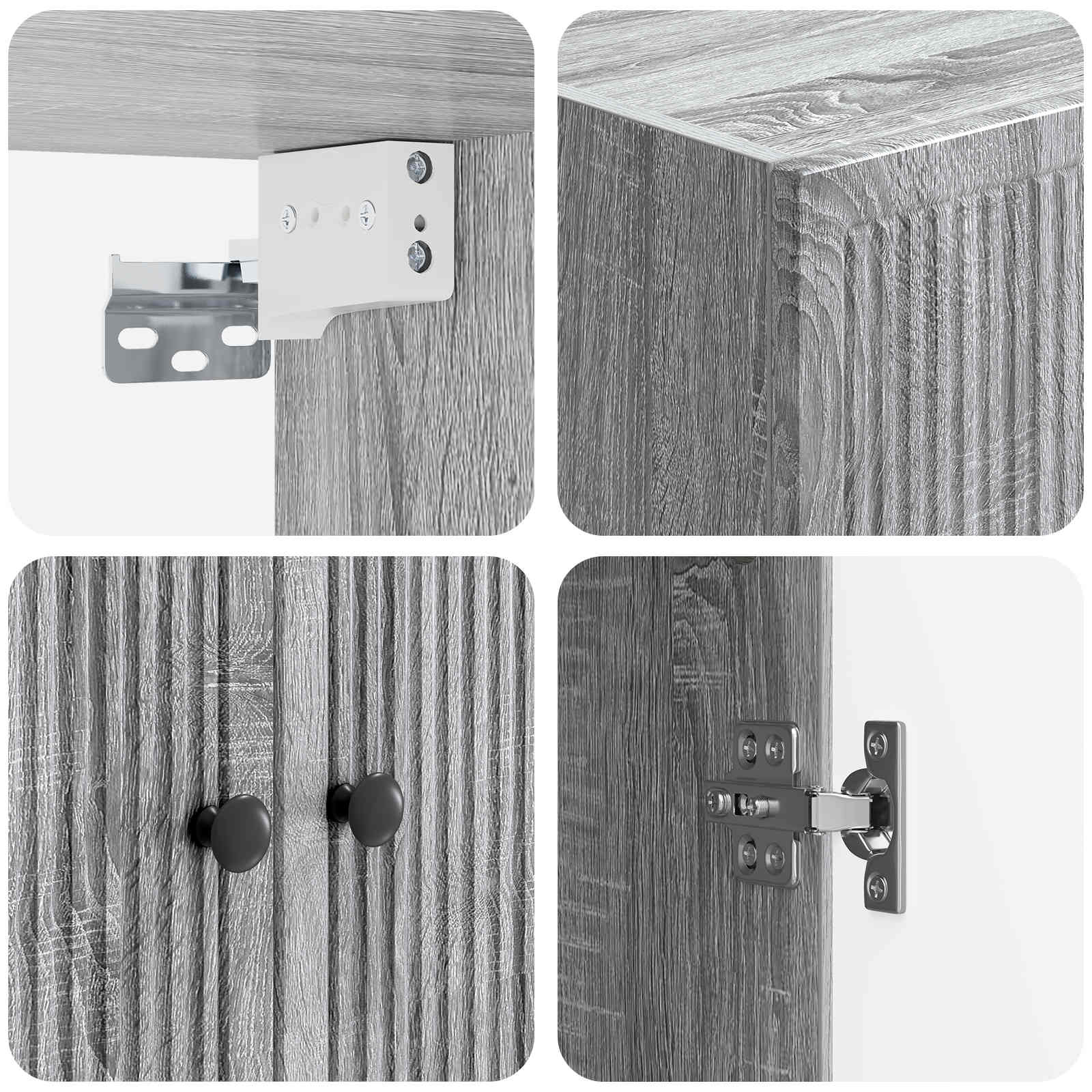 Mobiletto a muro Sonoma grigio 66 x 34,5 x 90 cm | homemem39