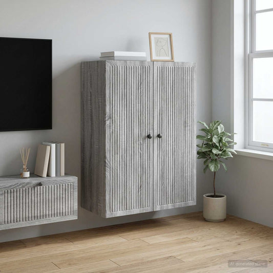 Mobiletto a muro Sonoma grigio 66 x 34,5 x 90 cm