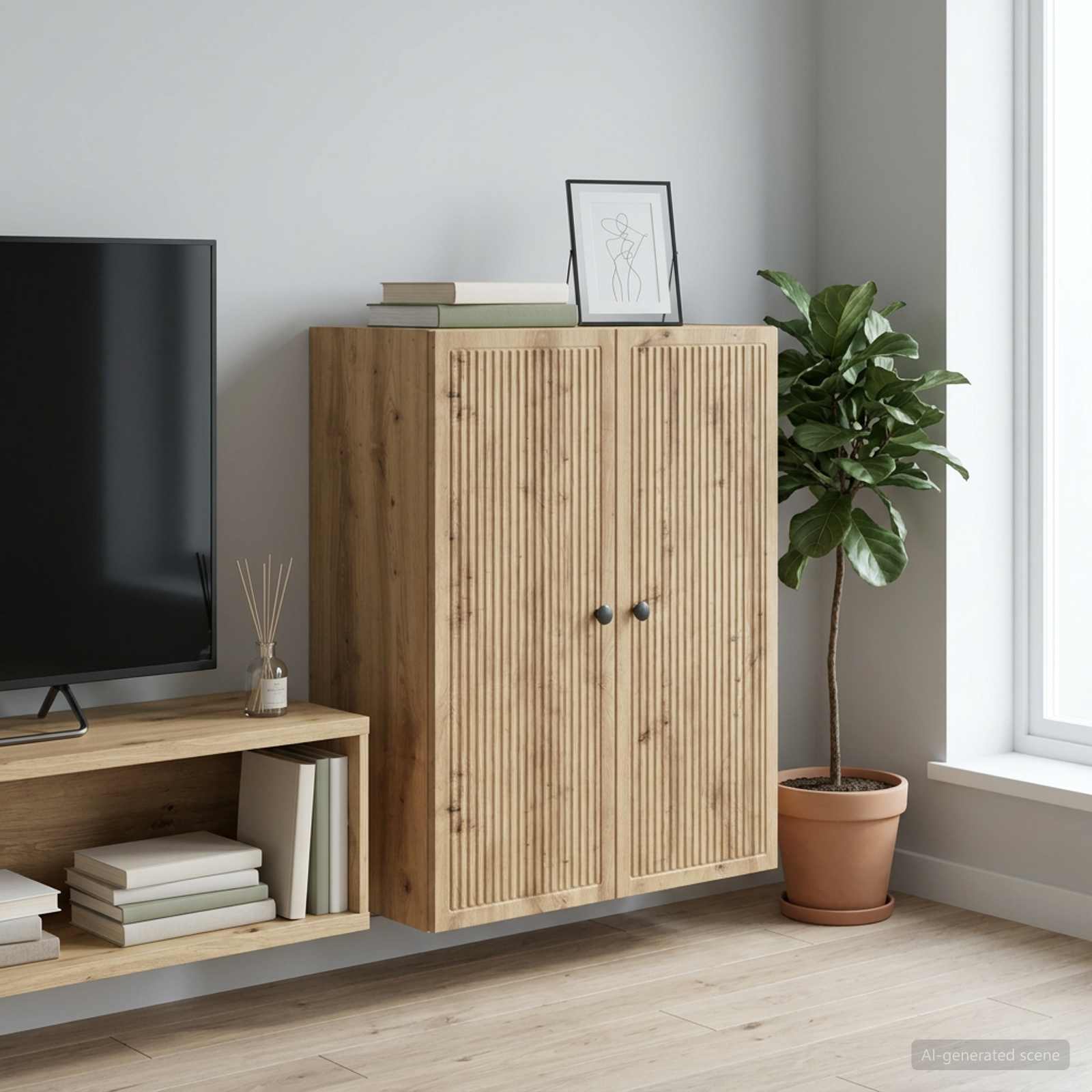 Mobiletto a muro 66 x 34,5 x 90 cm Legno ingegnerizzato | homemem39