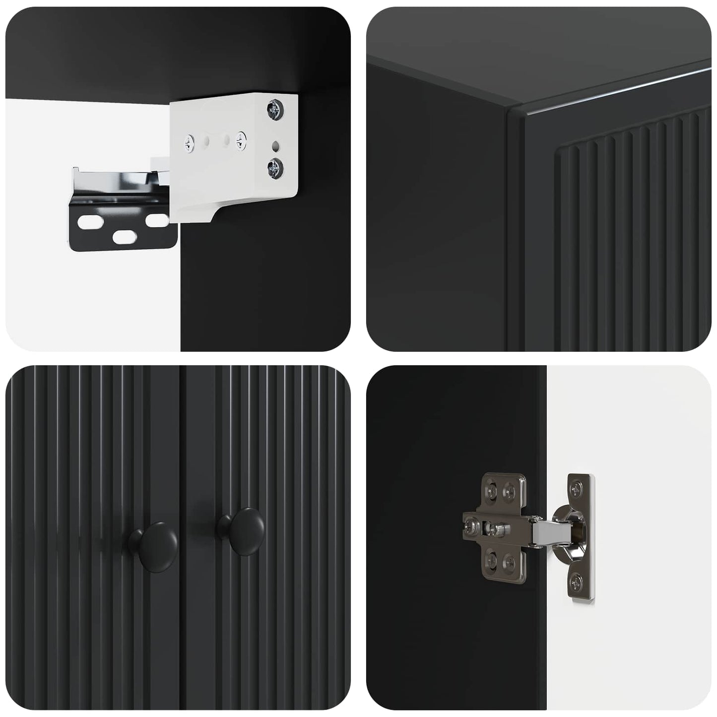 Mobiletto a muro Nero 59 x 31 x 60 cm Legno ingegnerizzato | homemem39