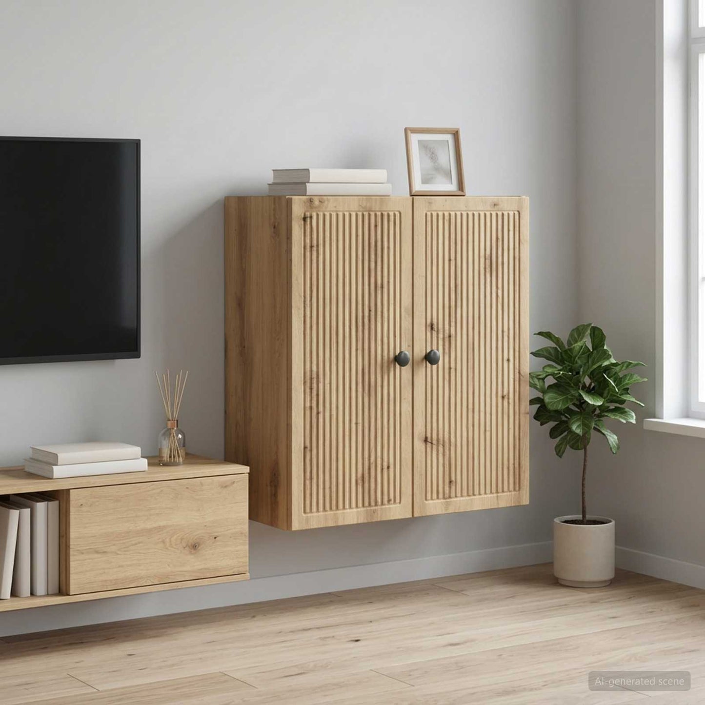 Mobiletto a muro 59 x 31 x 60 cm Legno ingegnerizzato | homemem39