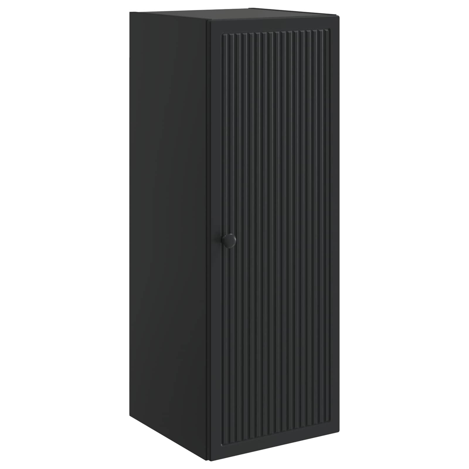 Mobiletto a muro Nero 33 x 34,5 x 90 cm Legno ingegnerizzato | homemem39
