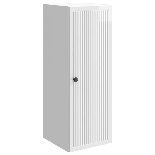 Mobiletto a muro Bianco Lucido 33 x 34,5 x 90 cm