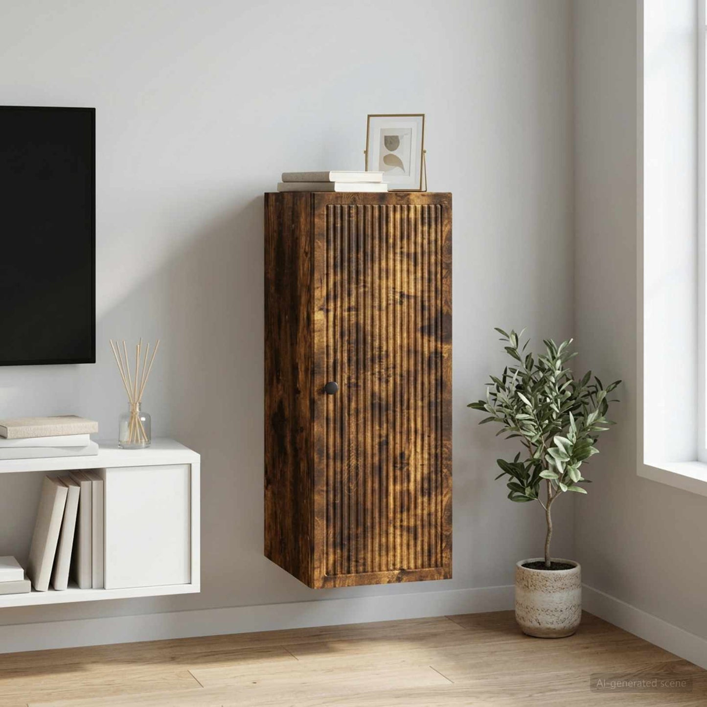 Mobiletto a muro Rovere Fumo 33 x 34,5 x 90 cm | homemem39