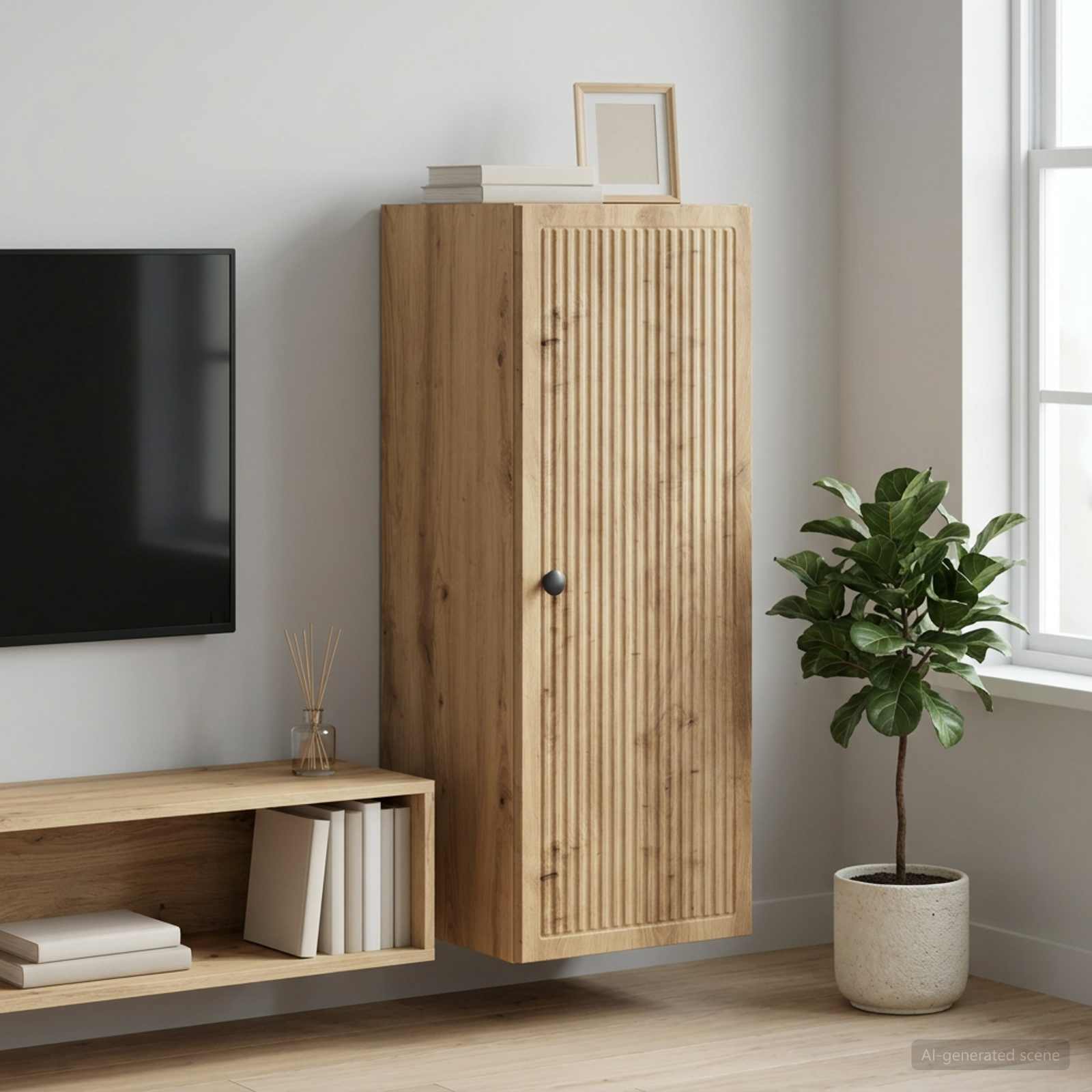 Mobiletto a muro 33 x 34,5 x 90 cm Legno ingegnerizzato | homemem39