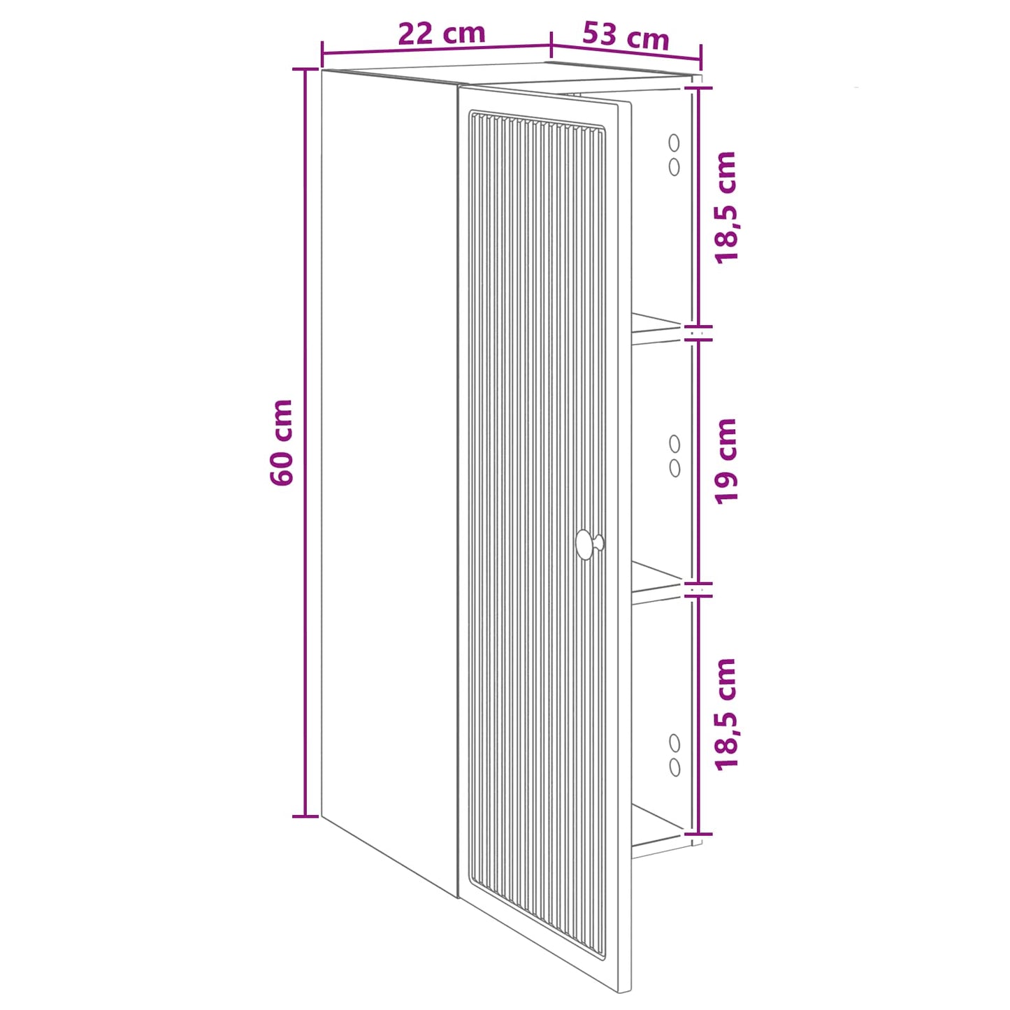 Mobiletto a muro 33 x 34,5 x 90 cm Legno ingegnerizzato | homemem39