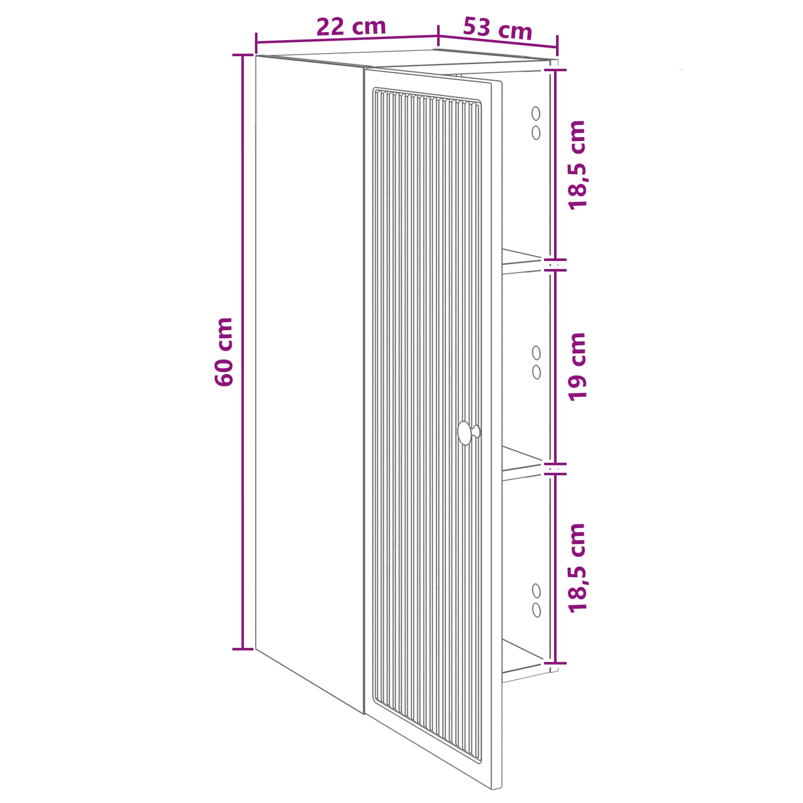 Mobiletto a muro 33 x 34,5 x 90 cm Legno ingegnerizzato | homemem39