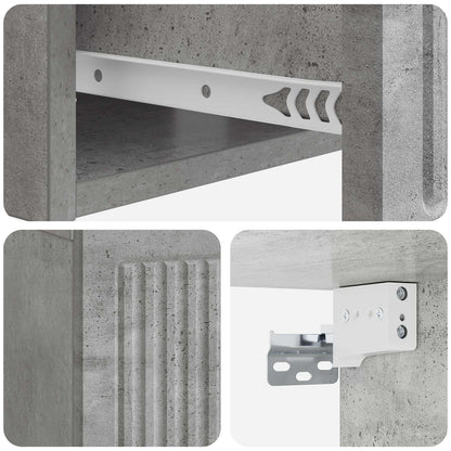 Armadio da Notte 2 pcs Grigio Cemento 49 x 34,5 x 20 cm | homemem39