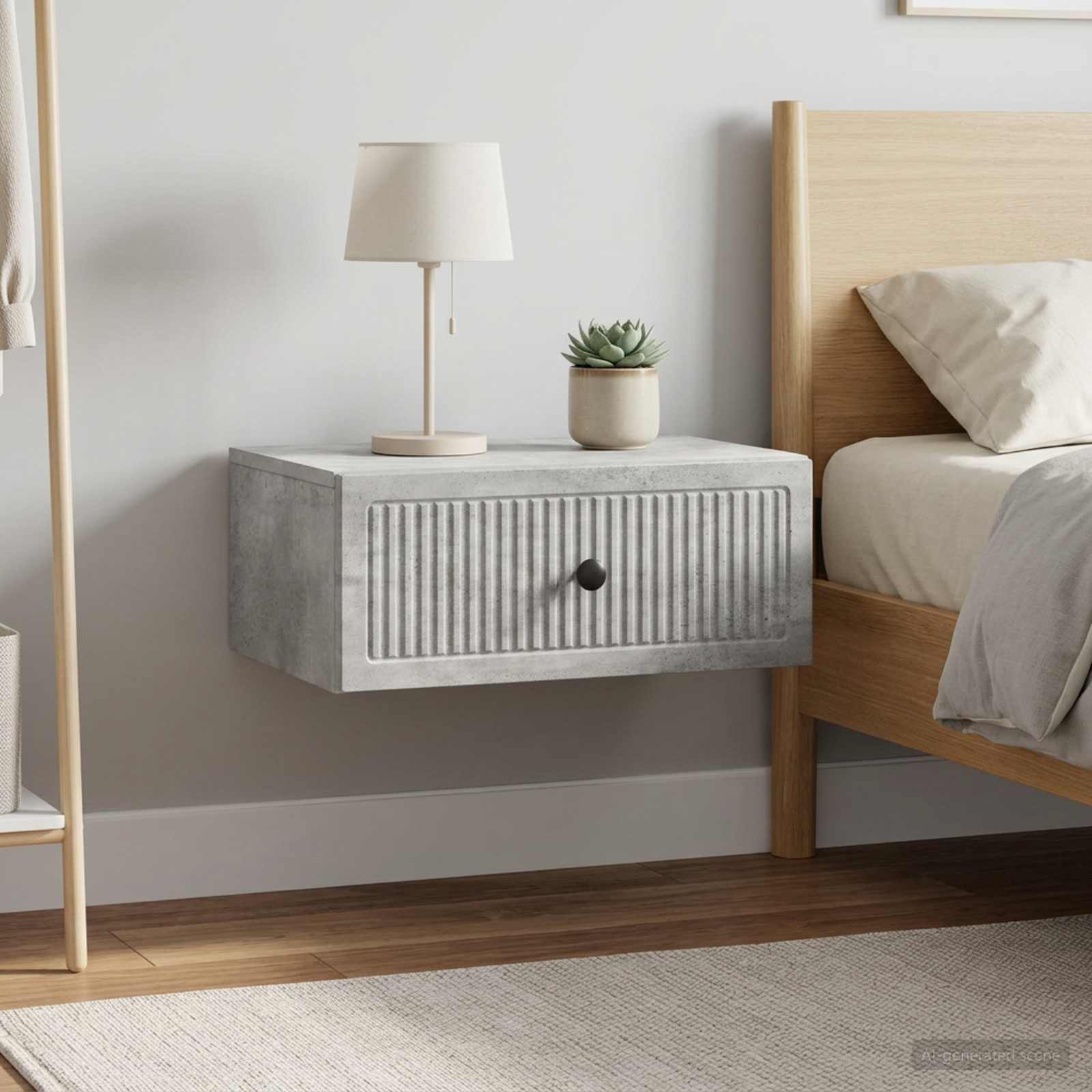 Armadio da Notte 2 pcs Grigio Cemento 49 x 34,5 x 20 cm | homemem39