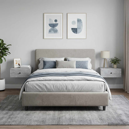 Armadio da Notte 2 pcs Grigio Cemento 49 x 34,5 x 20 cm | homemem39