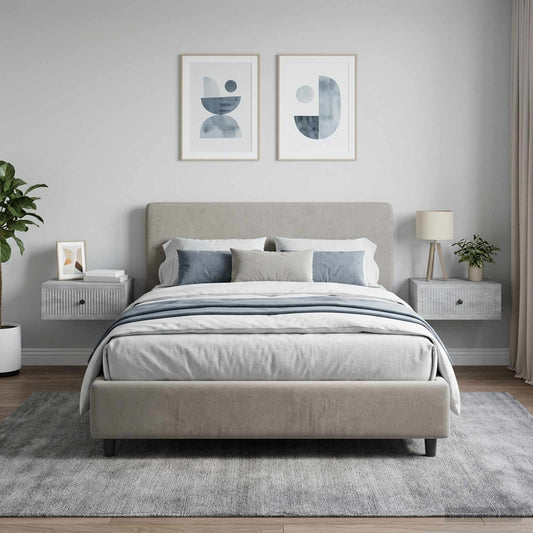 Armadio da Notte 2 pcs Grigio Cemento 49 x 34,5 x 20 cm | homemem39