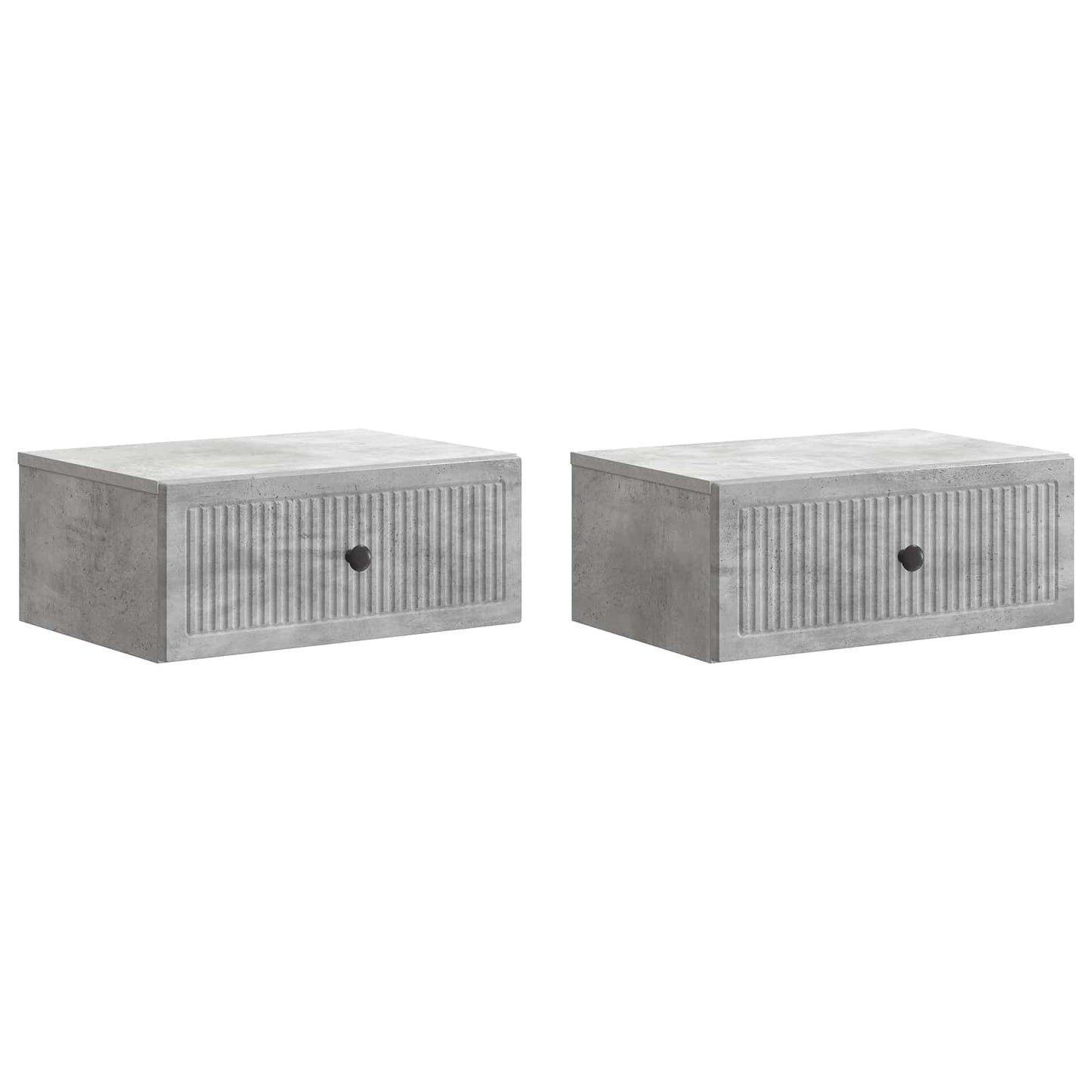 Armadio da Notte 2 pcs Grigio Cemento 49 x 34,5 x 20 cm | homemem39