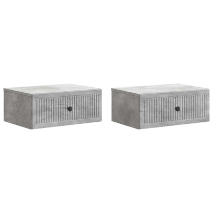 Armadio da Notte 2 pcs Grigio Cemento 49 x 34,5 x 20 cm | homemem39