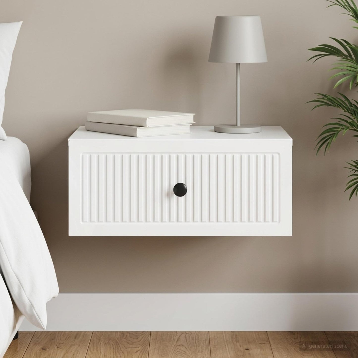 Armadio da Notte con cassetto Bianco Lucido 49 x 34,5 x 20 cm | homemem39