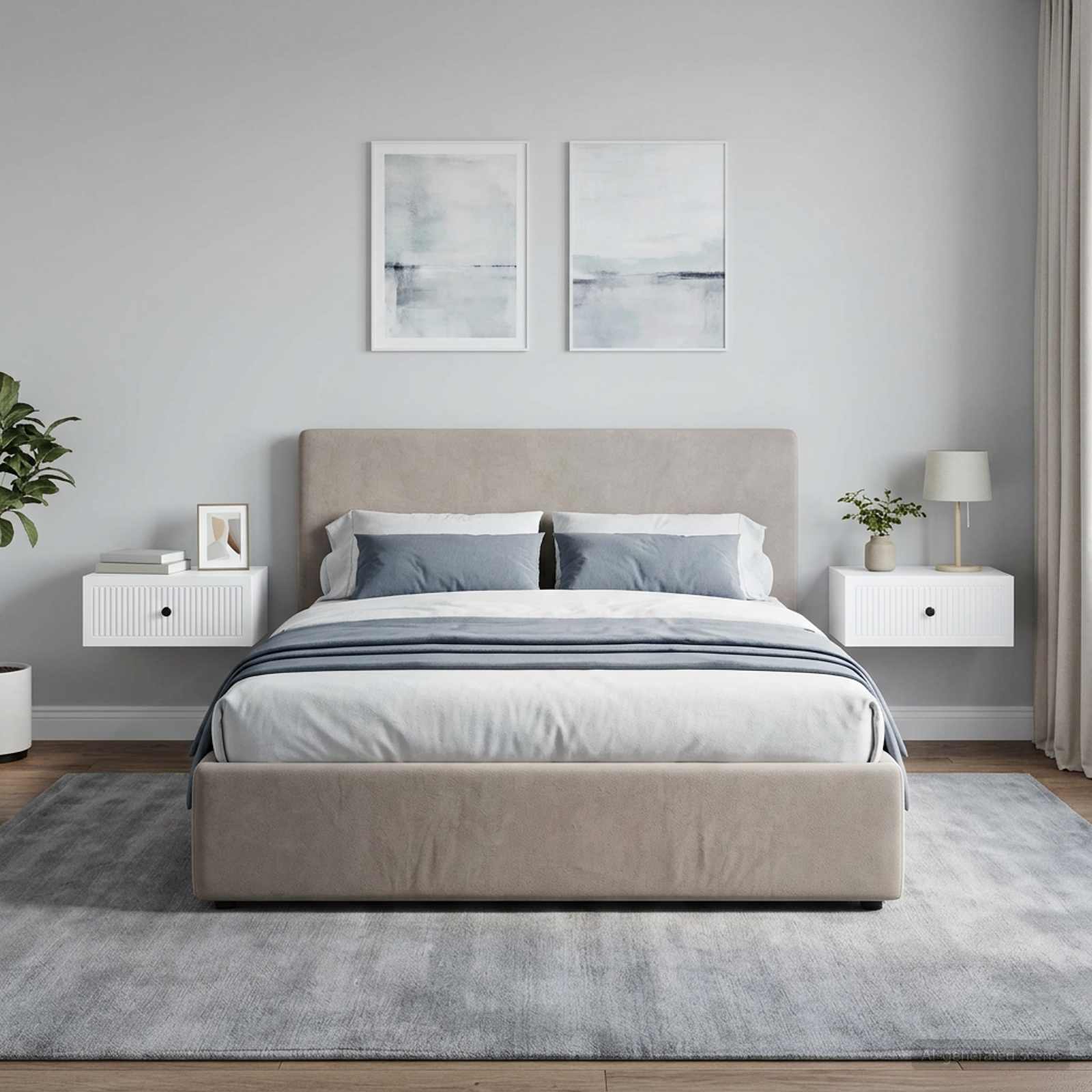 Armadio da Notte 2 pcs Bianco Lucido 49 x 34,5 x 20 cm | homemem39