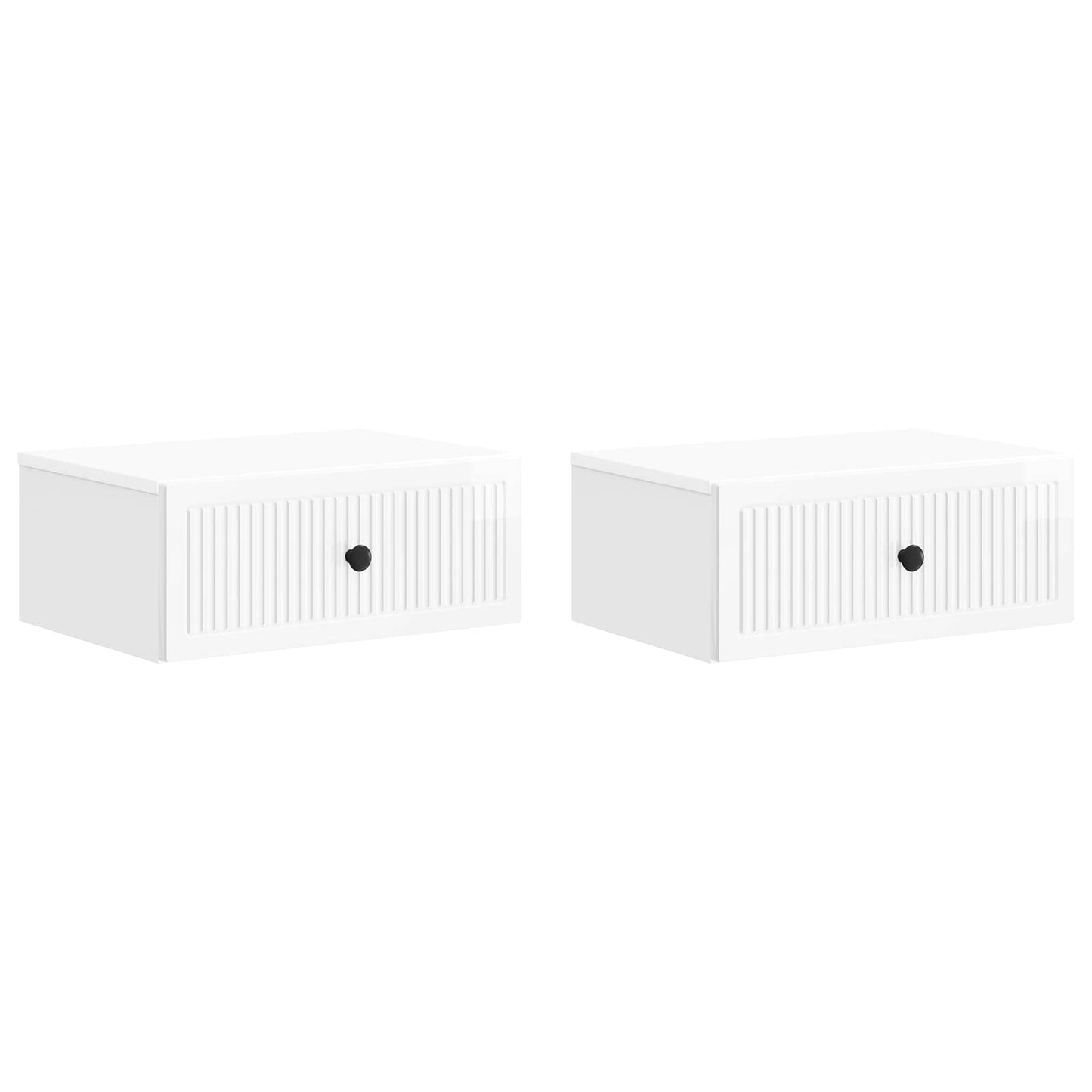 Armadio da Notte 2 pcs Bianco Lucido 49 x 34,5 x 20 cm | homemem39