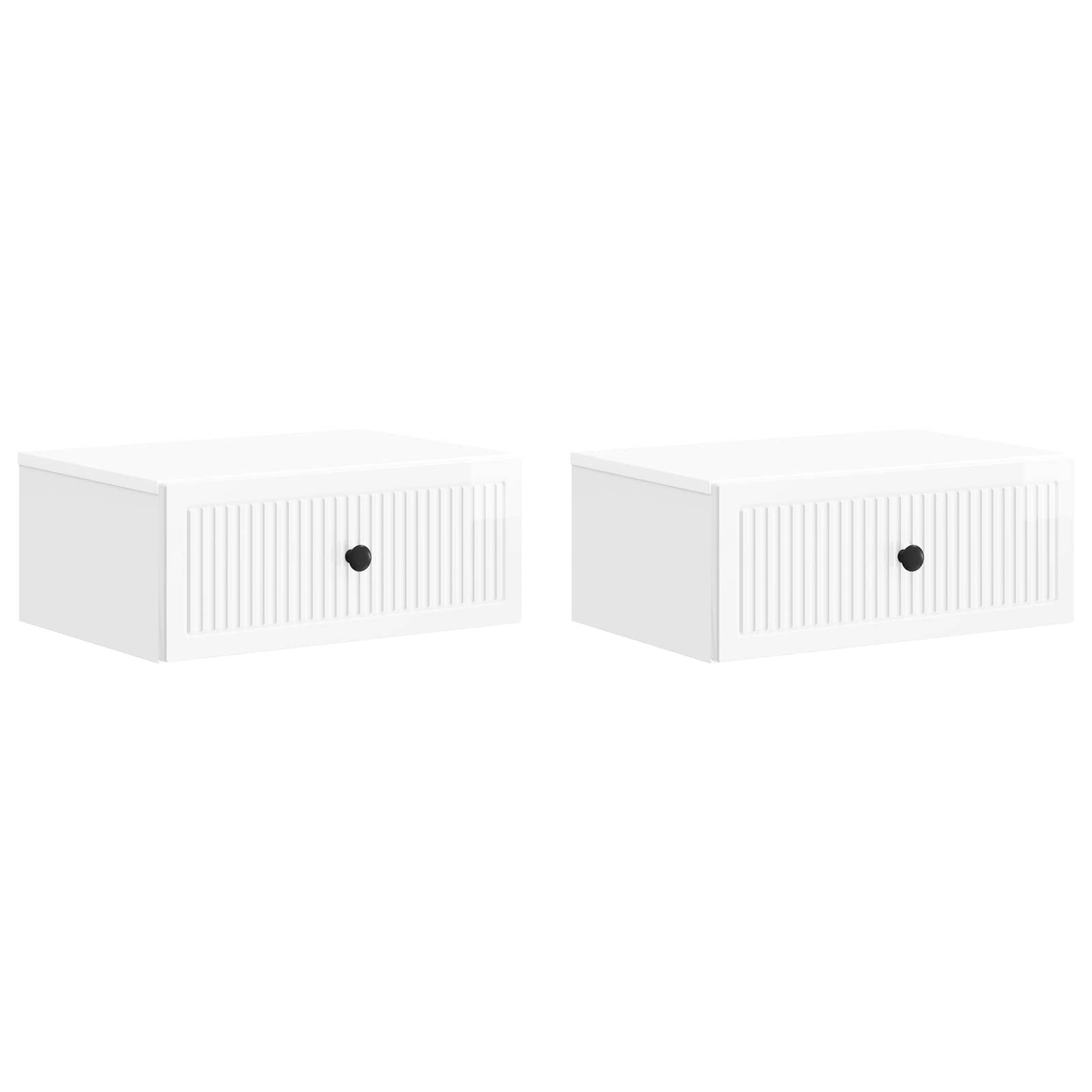 Armadio da Notte 2 pcs Bianco Lucido 49 x 34,5 x 20 cm | homemem39