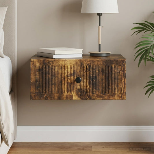 Armadio da Notte con cassetto Rovere Fumo 49 x 34,5 x 20 cm | homemem39