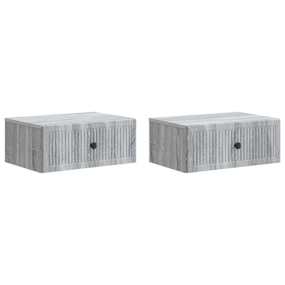 Armadio da Notte 2 pz Grigio Sonoma 49 x 34,5 x 20 cm | homemem39
