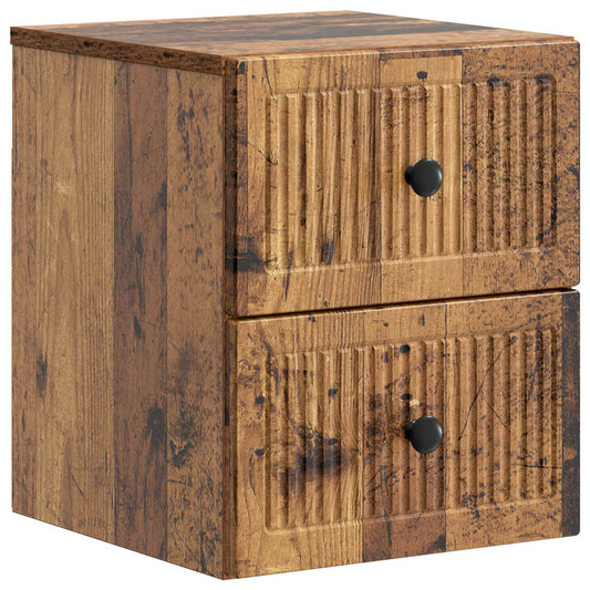 Mobiletto da notte a muro Legno antico 33 x 34,5 x 40 cm | homemem39