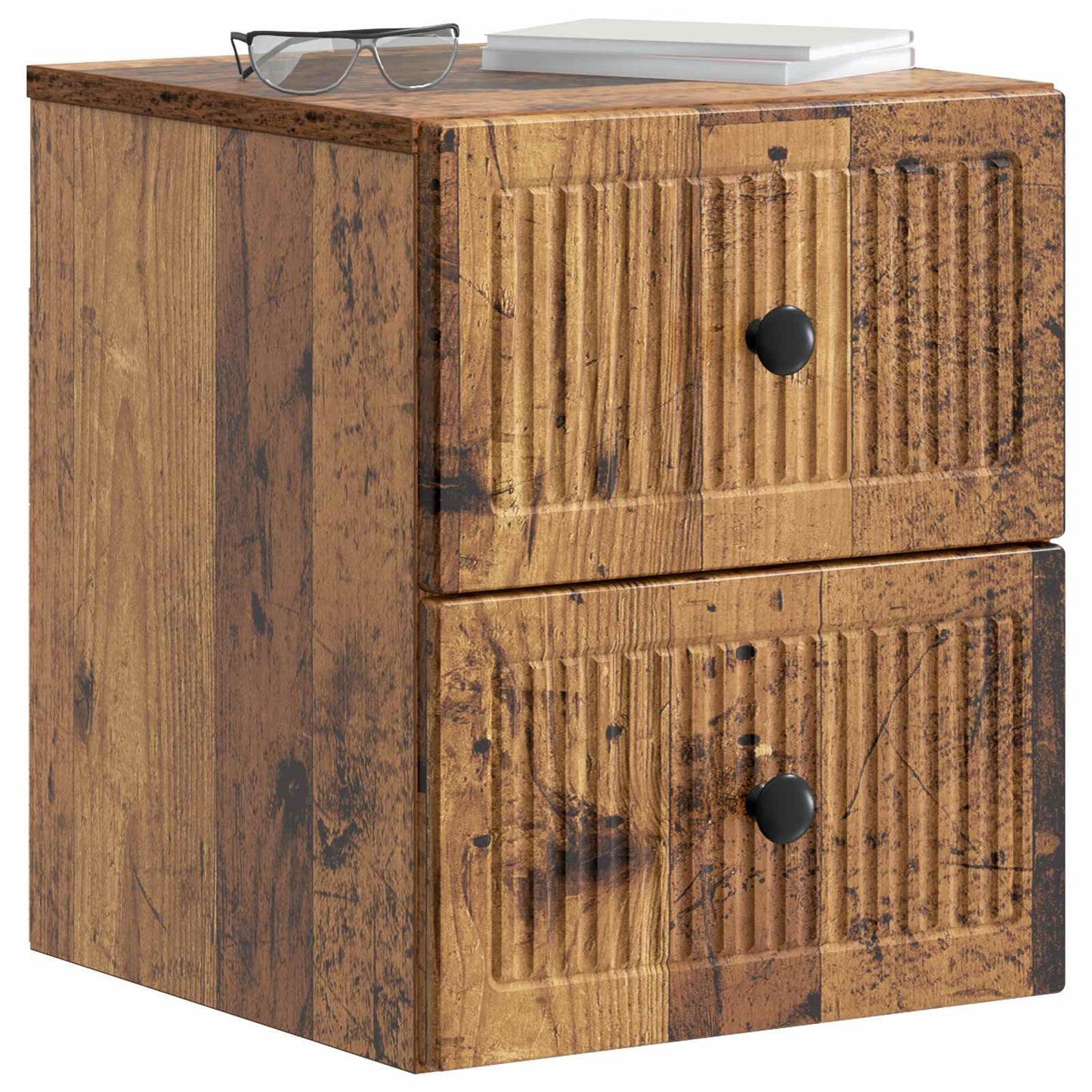Mobiletto da notte a muro Legno antico 33 x 34,5 x 40 cm | homemem39
