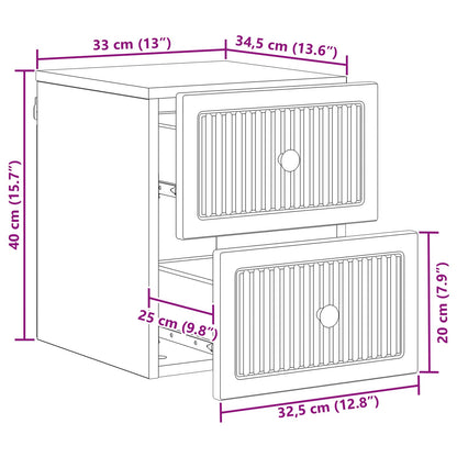 Mobiletto da notte a muro Legno antico 33 x 34,5 x 40 cm | homemem39