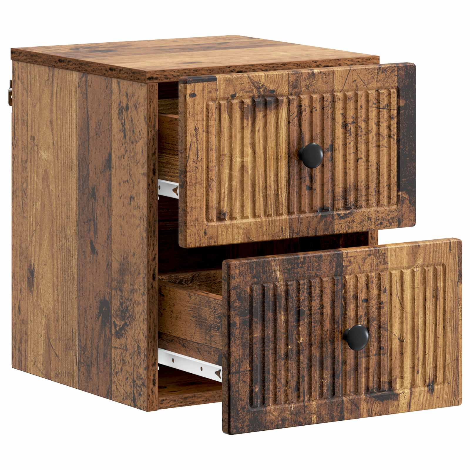 Mobiletto da notte a muro 2 pcs Legno antico 33 x 34,5 x 40 cm | homemem39