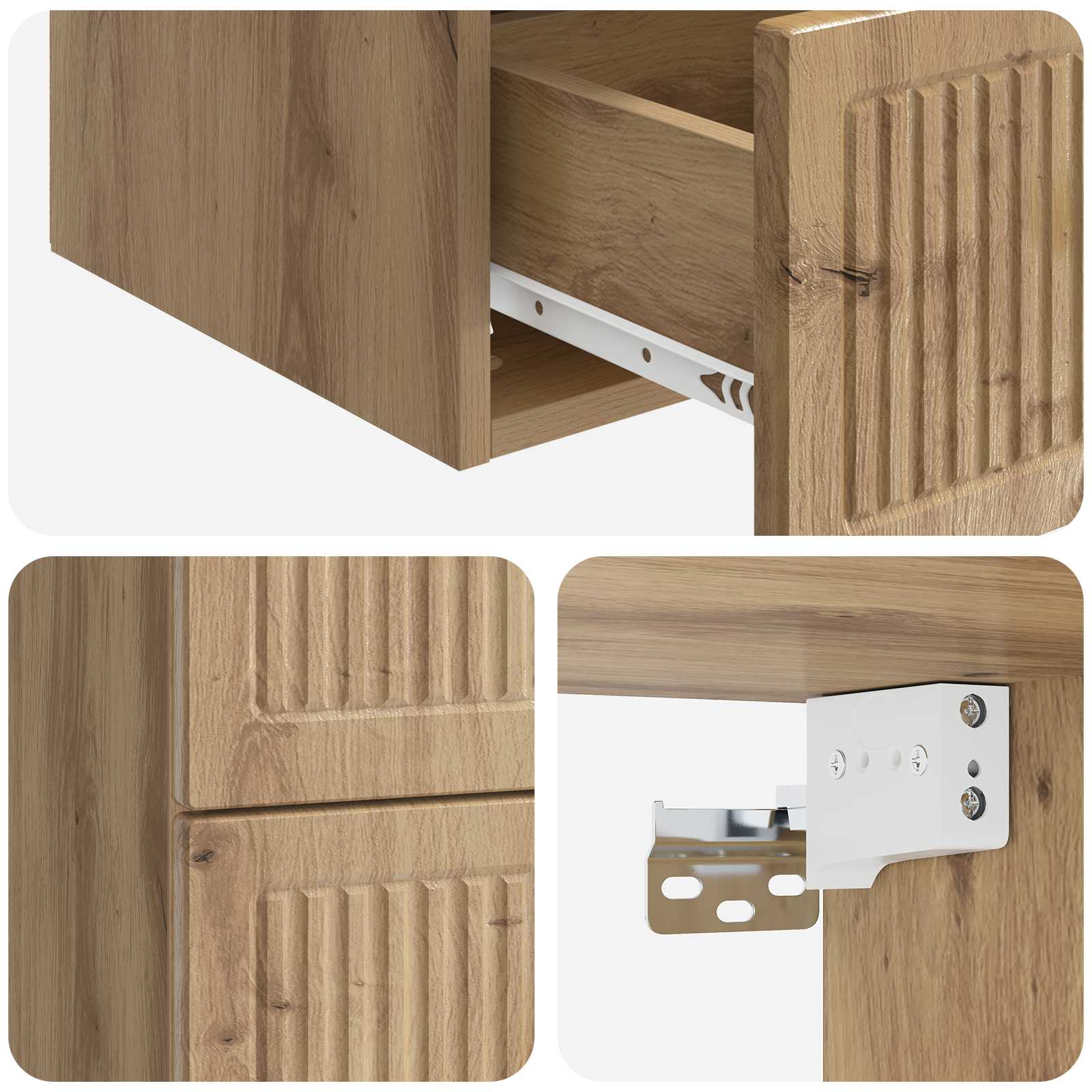 Mobiletto da notte a muro Rovere Artigianale 33 x 34,5 x 40 cm | homemem39