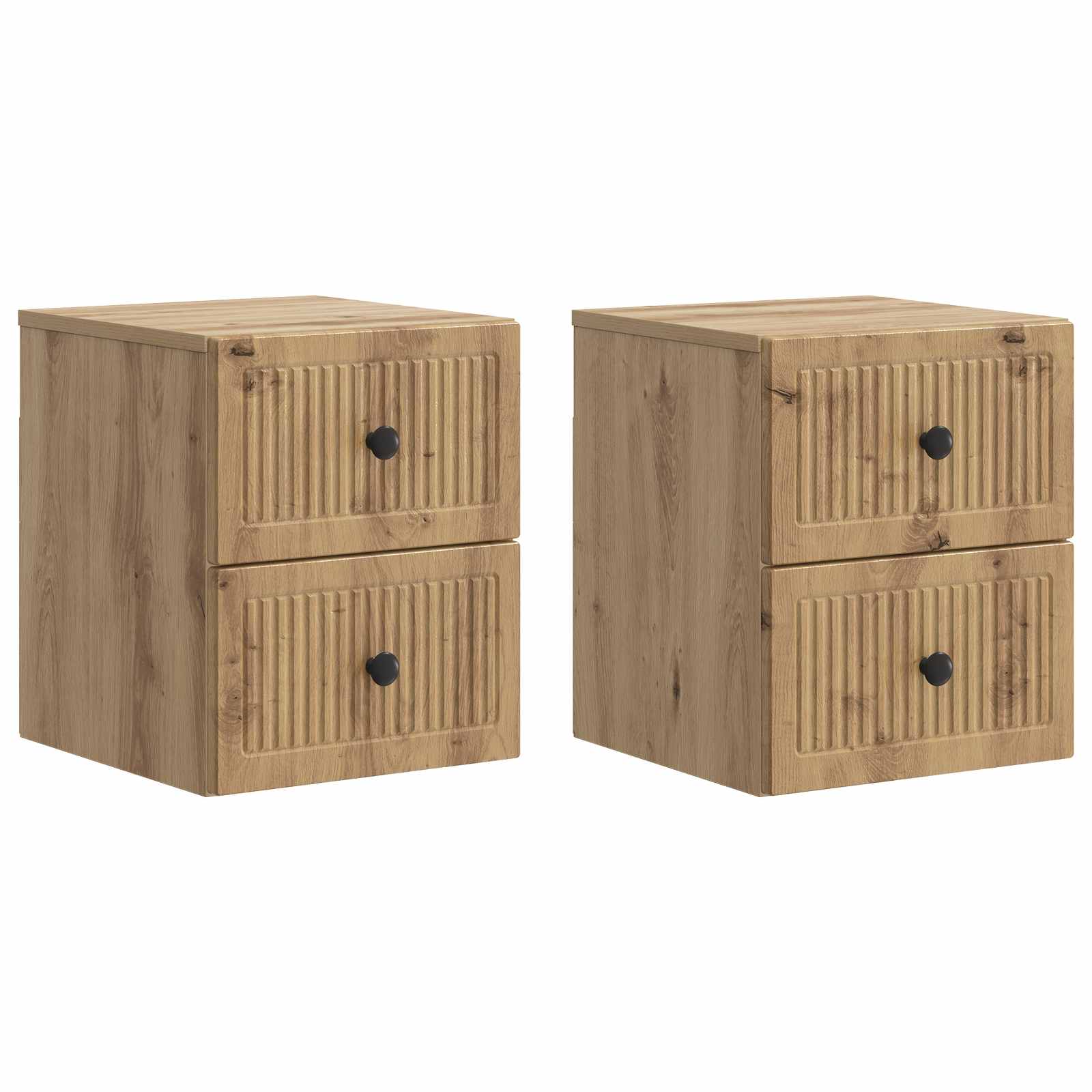 Mobiletto da notte a muro con cassetto 2 pcs Rovere Artigianale | homemem39