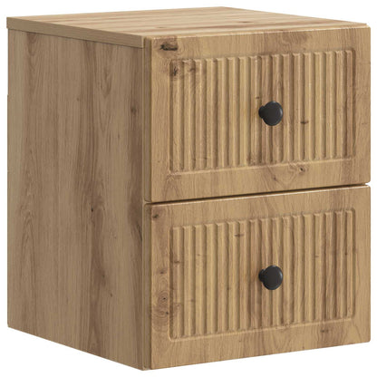 Mobiletto da notte a muro con cassetto 2 pcs Rovere Artigianale | homemem39