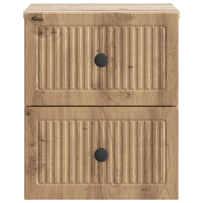 Mobiletto da notte a muro con cassetto 2 pcs Rovere Artigianale | homemem39
