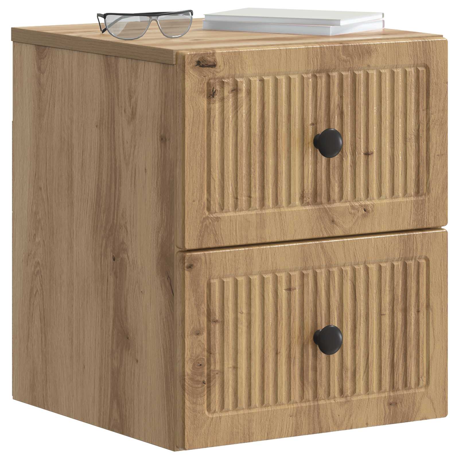 Mobiletto da notte a muro con cassetto 2 pcs Rovere Artigianale | homemem39