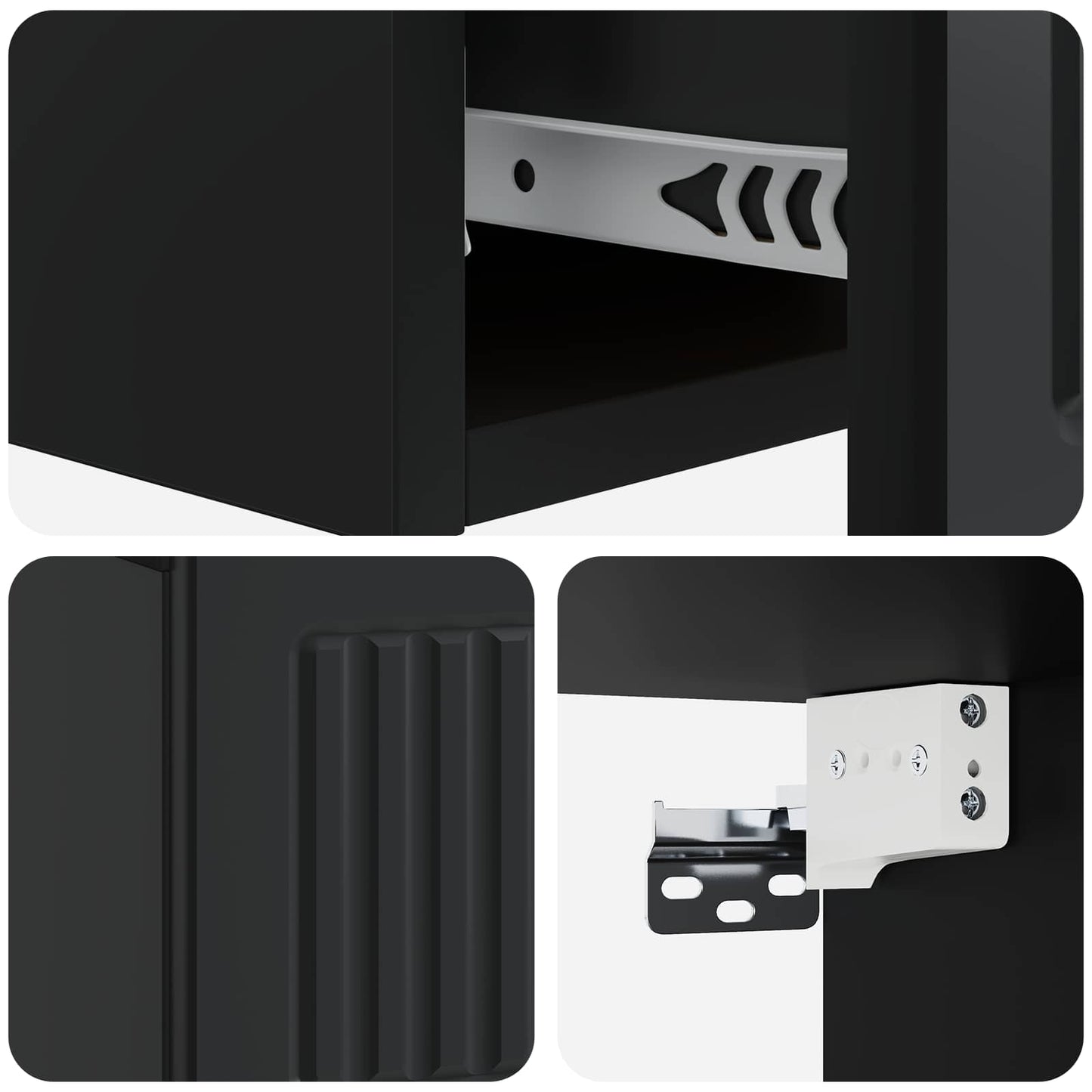 Tavolino da Parete Laterale Nero 59 x 34,5 x 17 cm | homemem39