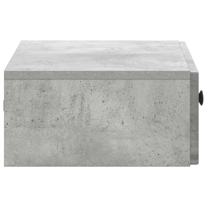 Tavolino da Parete Laterale Grigio Cemento 59 x 34,5 x 17 cm