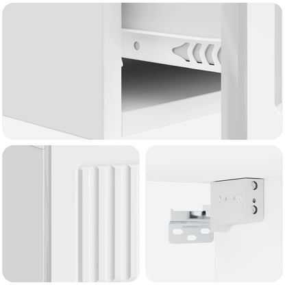Tavolino da Parete Laterale Bianco Lucido 59 x 34,5 x 17 cm | homemem39