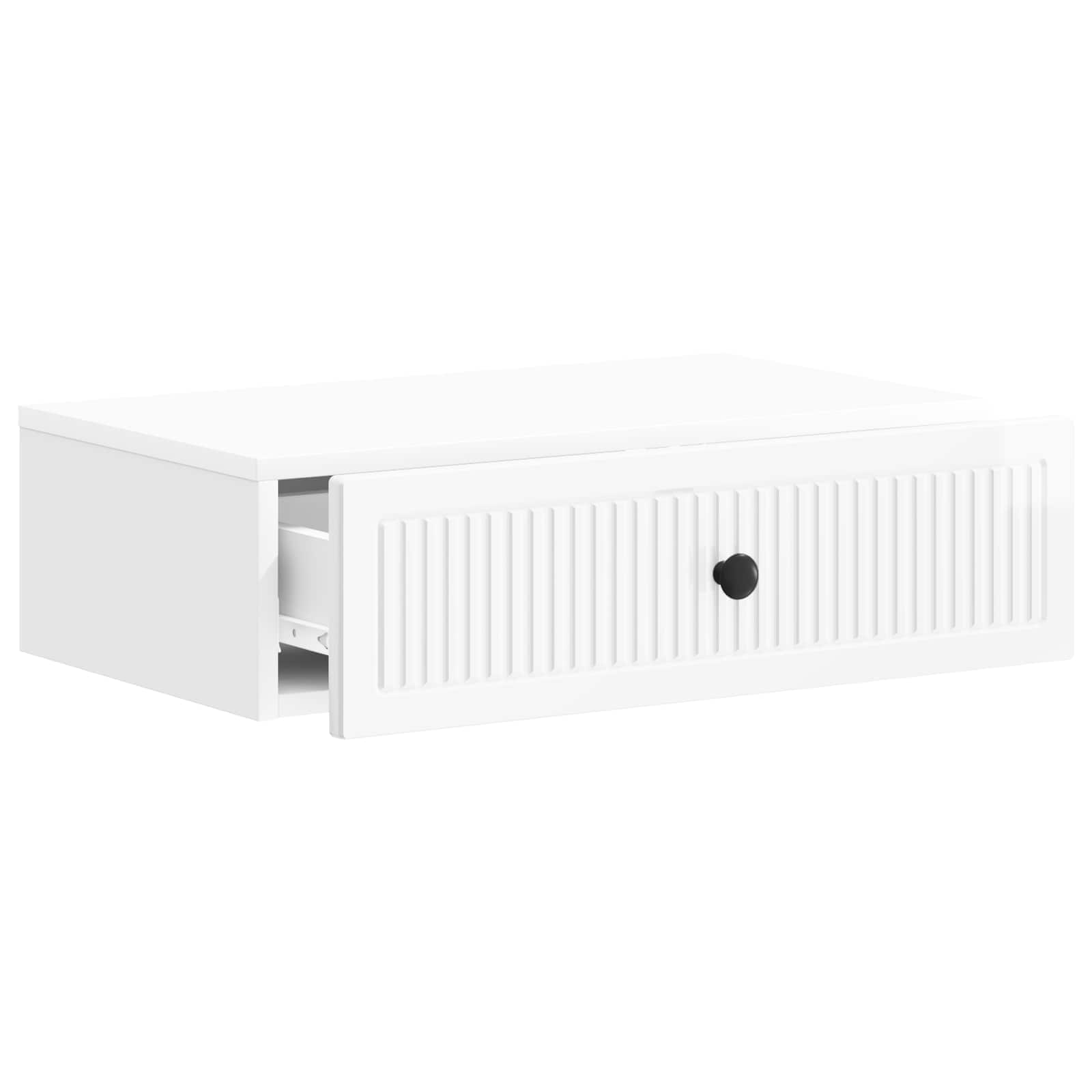 Tavolino da Parete Laterale Bianco Lucido 59 x 34,5 x 17 cm | homemem39