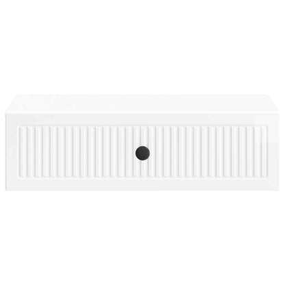 Tavolino da Parete Laterale Bianco Lucido 59 x 34,5 x 17 cm | homemem39