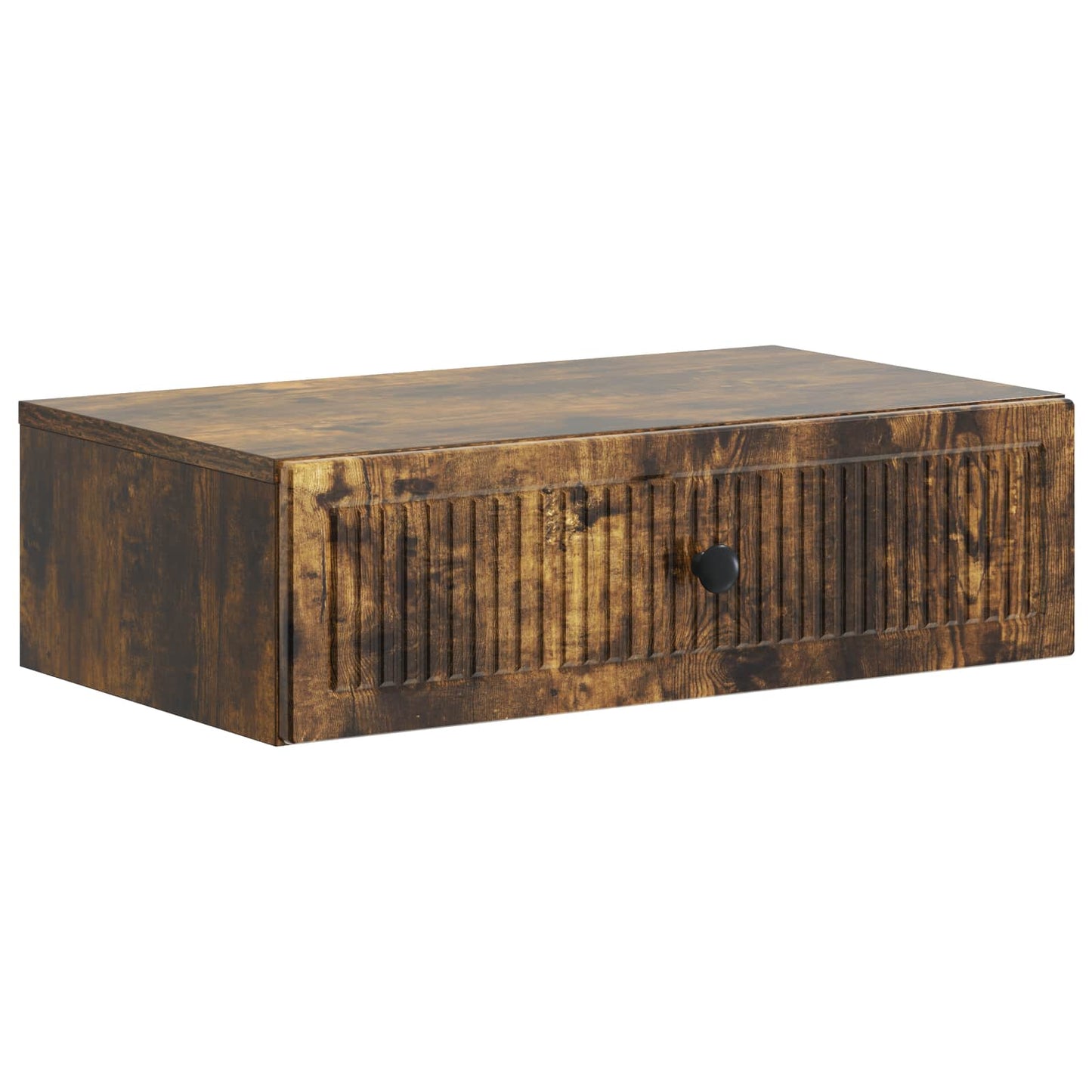 Tavolino da Parete Laterale Rovere Fumo 59 x 34,5 x 17 cm