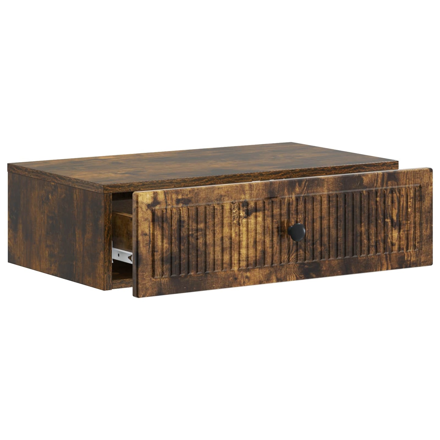 Tavolino da Parete Laterale Rovere Fumo 59 x 34,5 x 17 cm